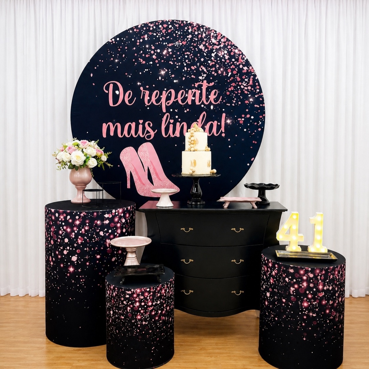 Kit Preto Com Gliter Mais Linda - João e Maria Festas 