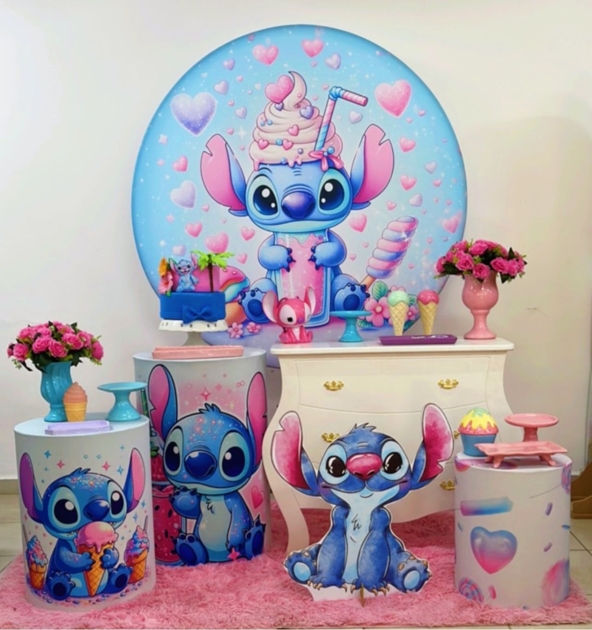  Stitch Sorvete-Kit Celebrar - João e Maria Festas 