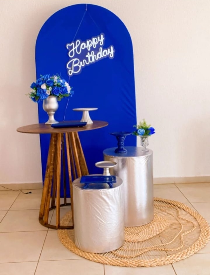Composição Azul E Prata Masculino - João e Maria Festas 
