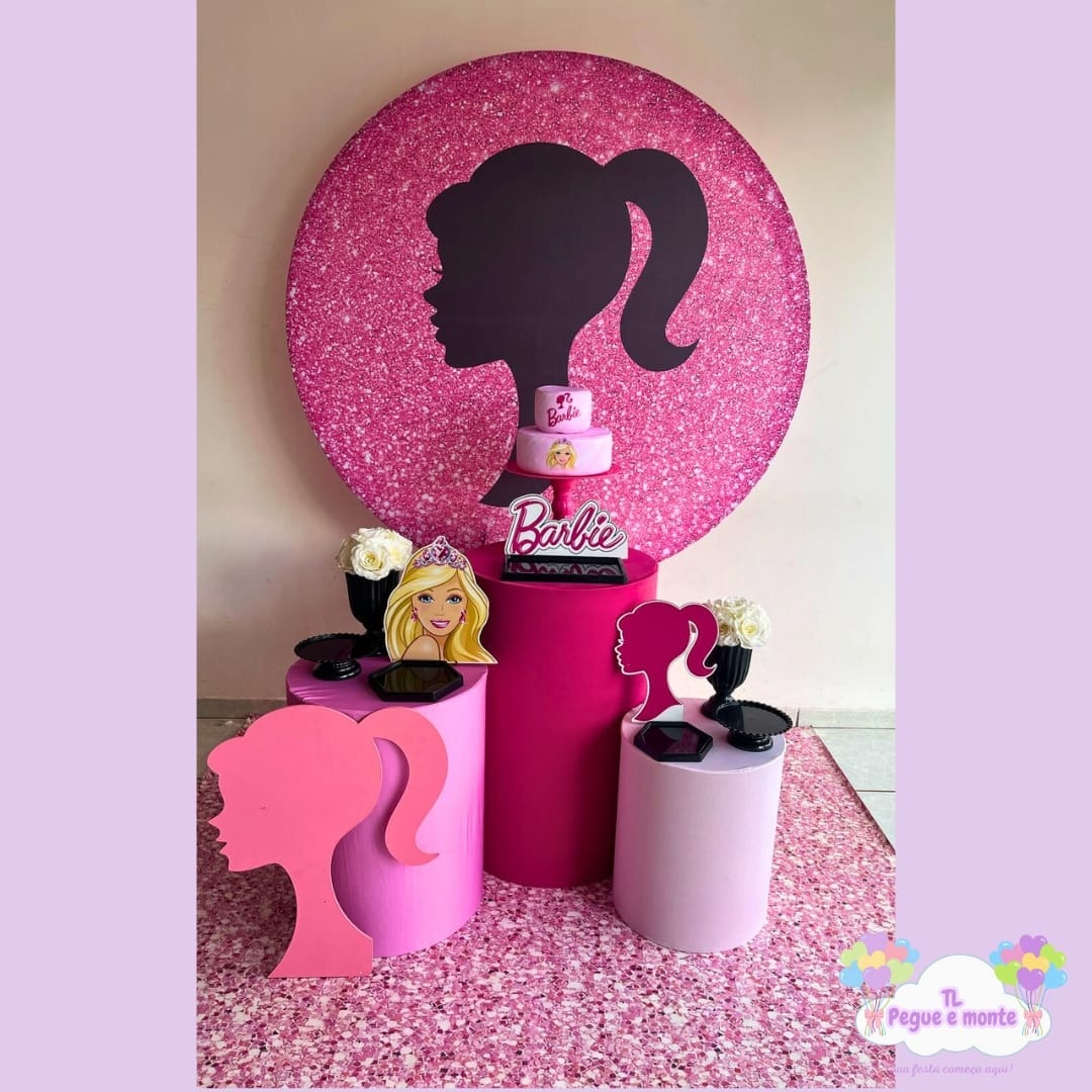 D-Kit Prata Cilindro Barbie Silhueta - Tl pegue e monte 