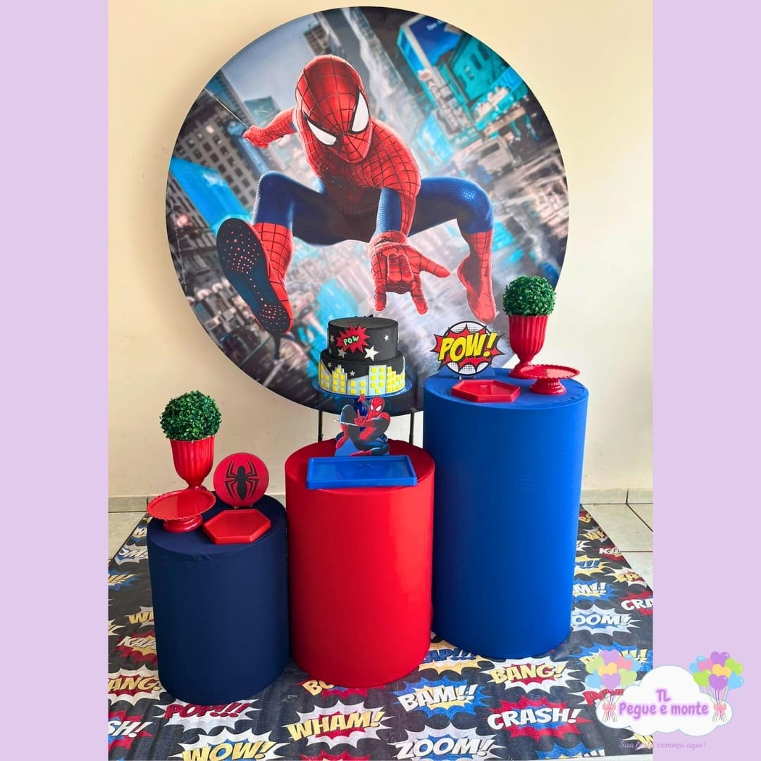 D-Kit Prata Cilindro Homem Aranha Predios  - Tl pegue e monte 