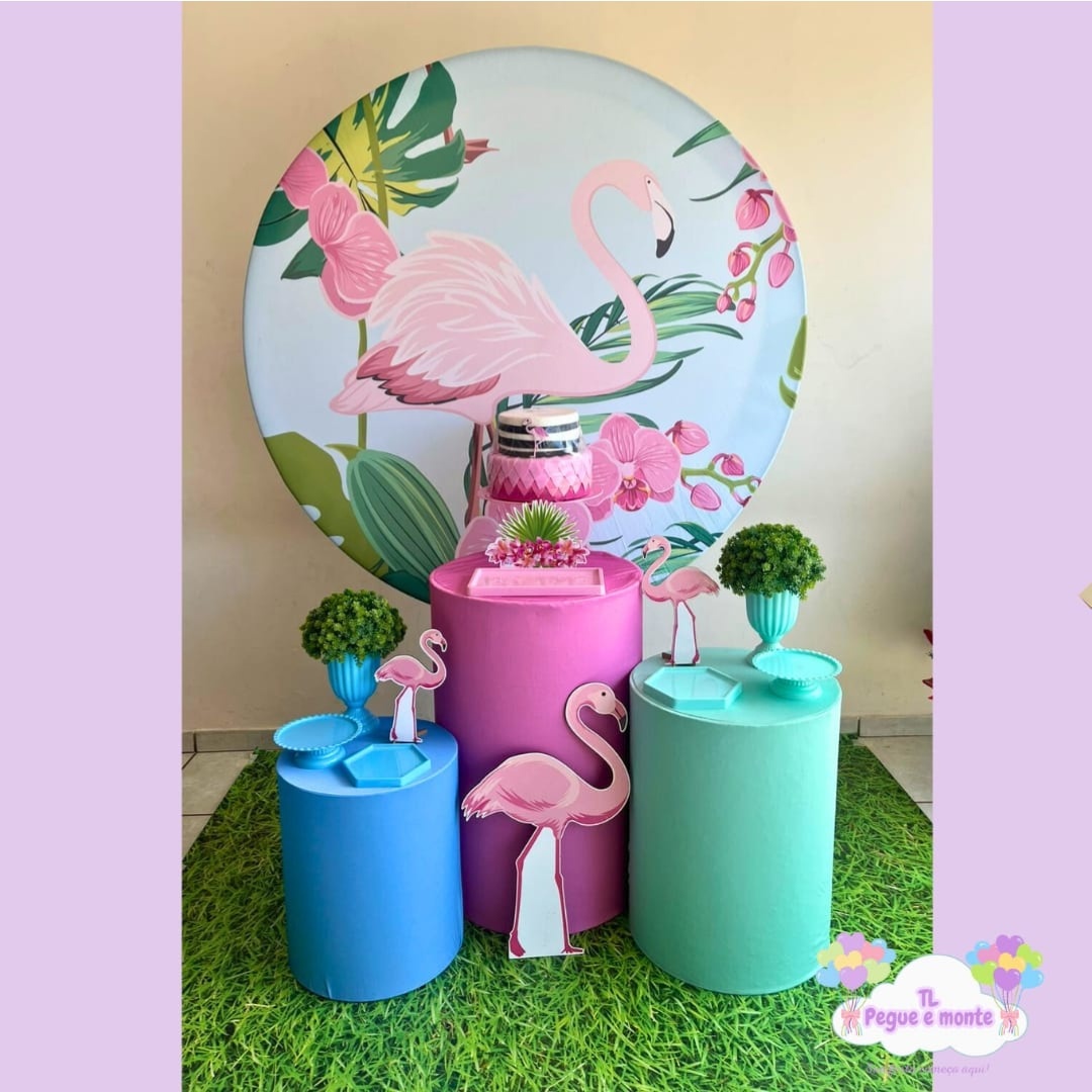 D-Kit Prata Cilindro Flamingo - Tl pegue e monte 