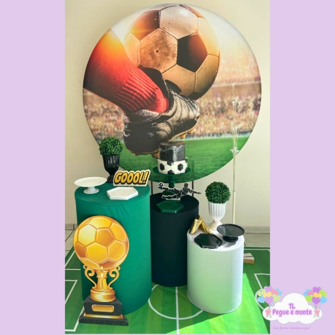 D-Kit Prata Cilindro Futebol  - Tl pegue e monte 