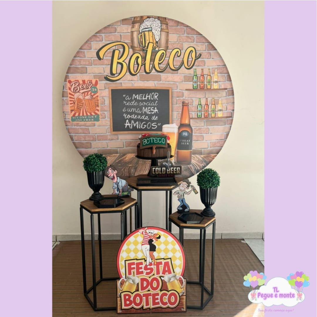 D-Kit Prata Mesa Boteco Tijolinho - Tl pegue e monte 