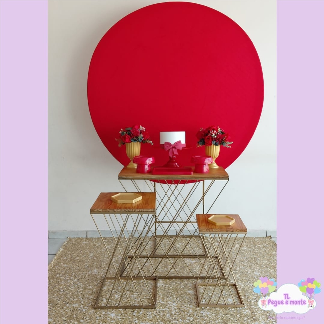 D-Kit Prata Mesa Vermelho  - Tl pegue e monte 
