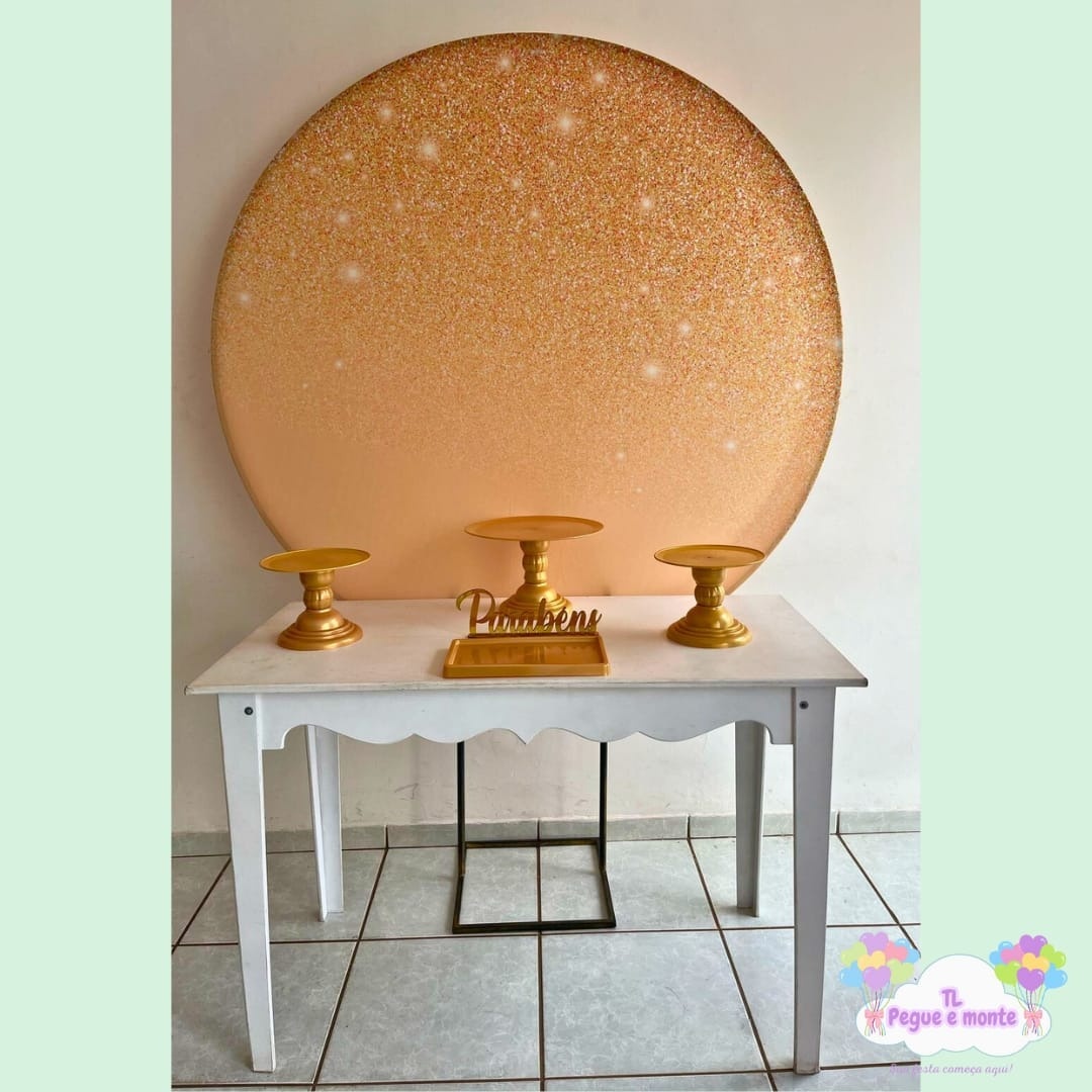 E-Kit Basico Pêssego Com Glitter Dourado  - Tl pegue e monte 