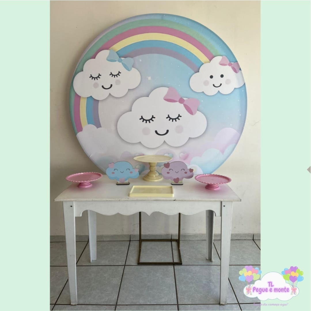 E-Kit Basico Chuva de Amor Menina - Tl pegue e monte 