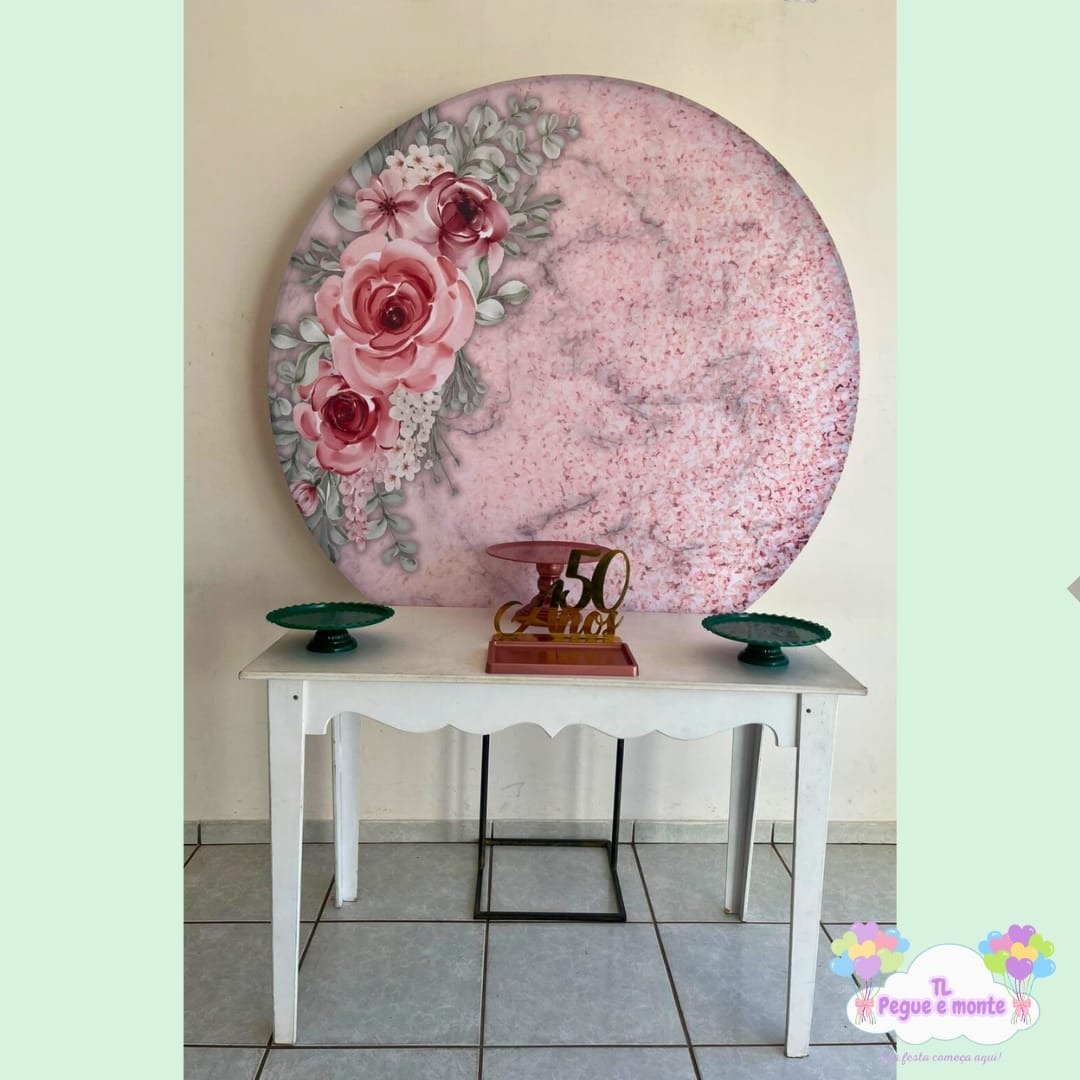 E-Kit Básico Floral Rosa Com Glitter - Tl pegue e monte 