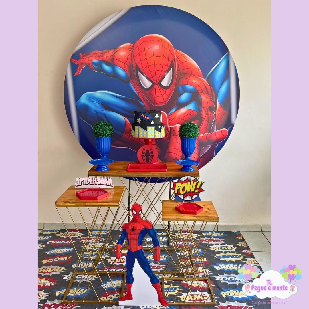 D-Kit Prata Mesa Homem Aranha Azul - Tl pegue e monte 