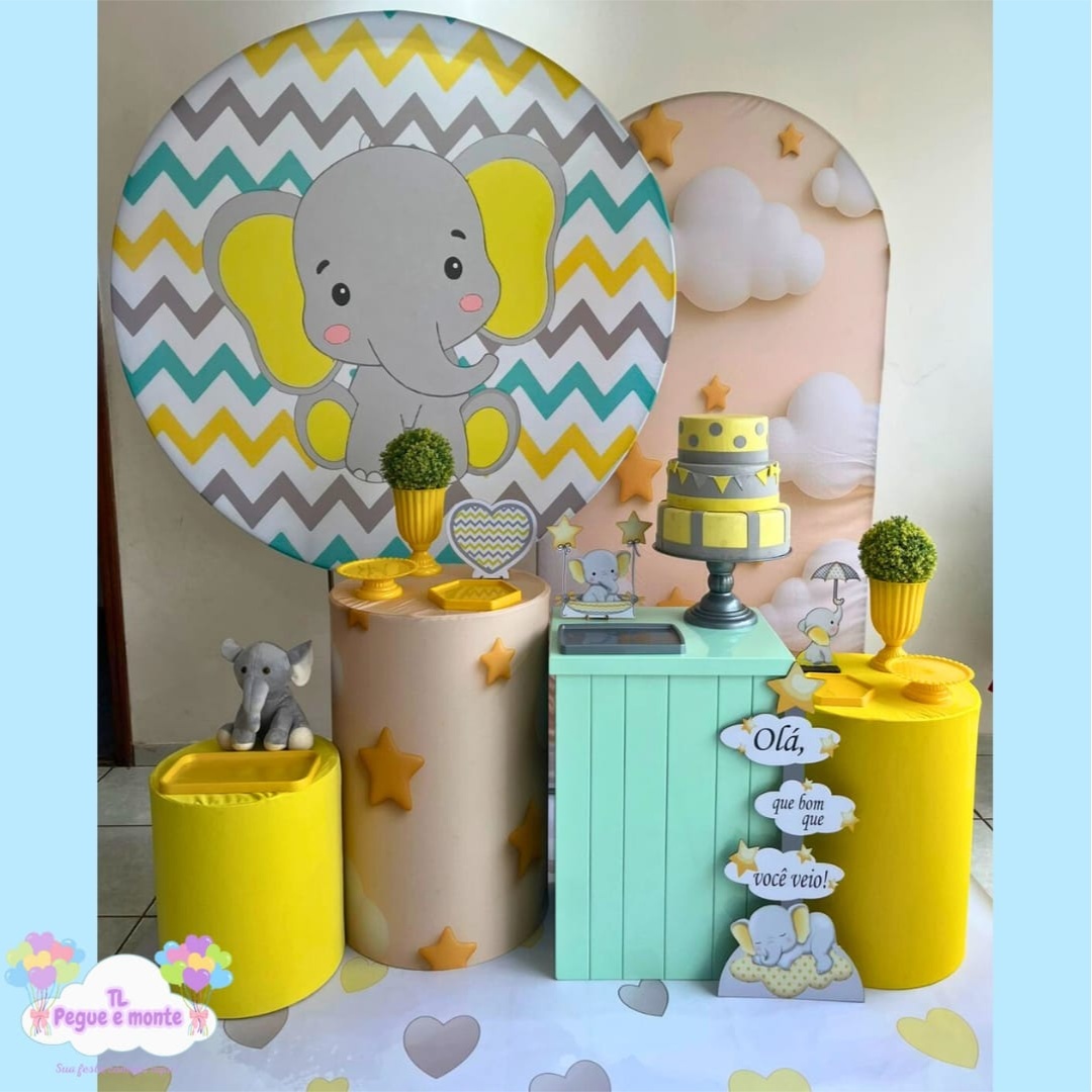 B-Kit Diamante Elefantinho Amarelo - Tl pegue e monte 