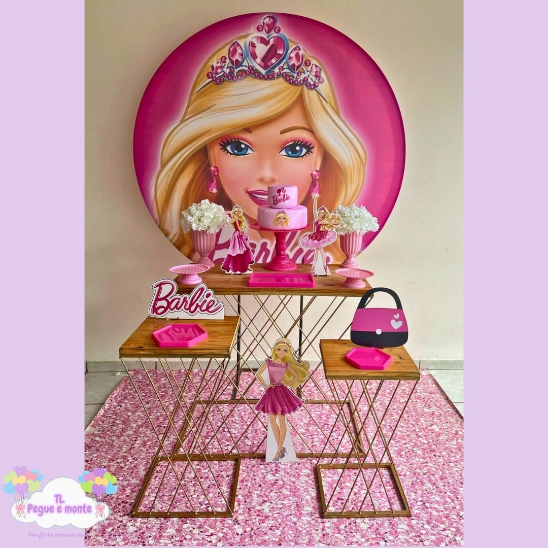 D-Kit Prata Mesa Barbie Loira - Tl pegue e monte 