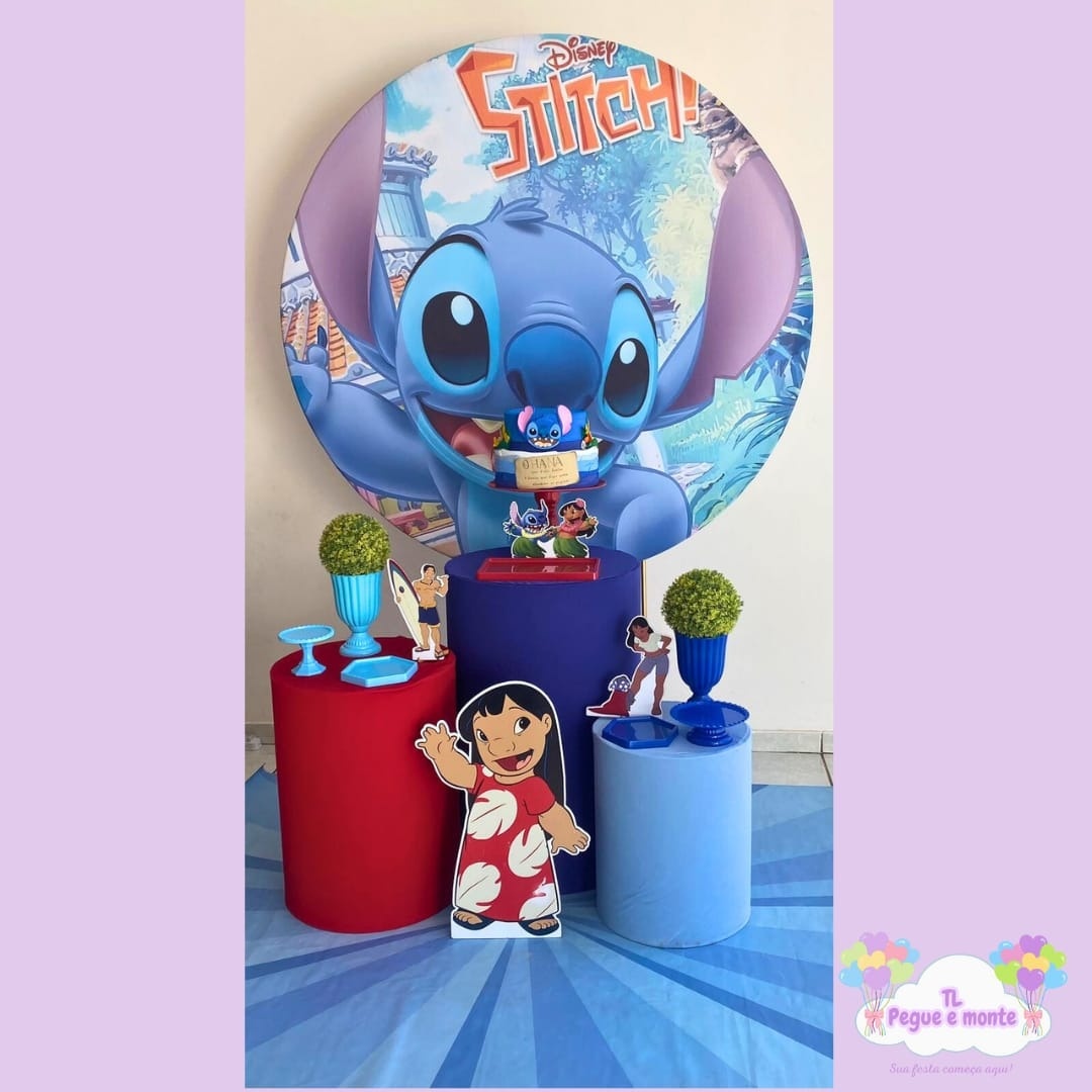 D-Kit Prata Cilindro Lilo Stitch - Tl pegue e monte 