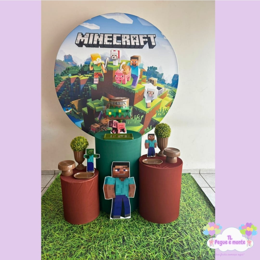 D-Kit Prata Cilindro Minecraft 1 - Tl pegue e monte 