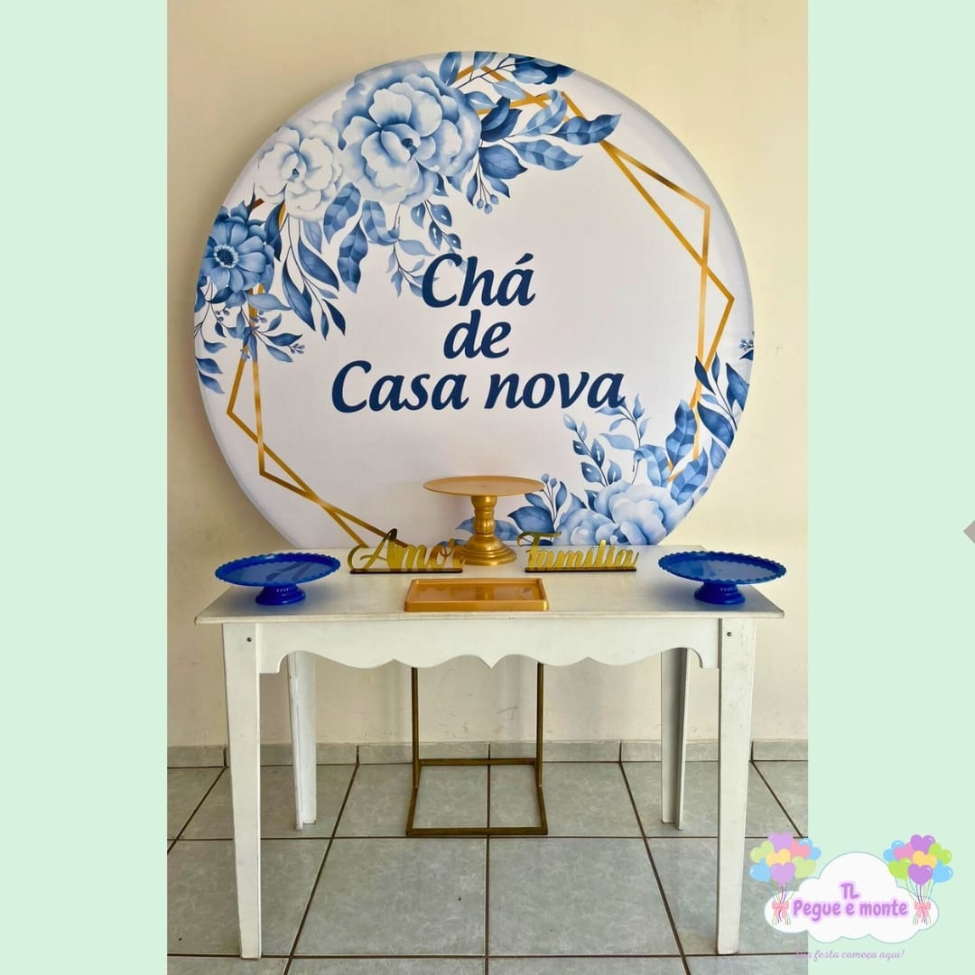 E-Kit Basico Chá de Casa Nova Azul - Tl pegue e monte 