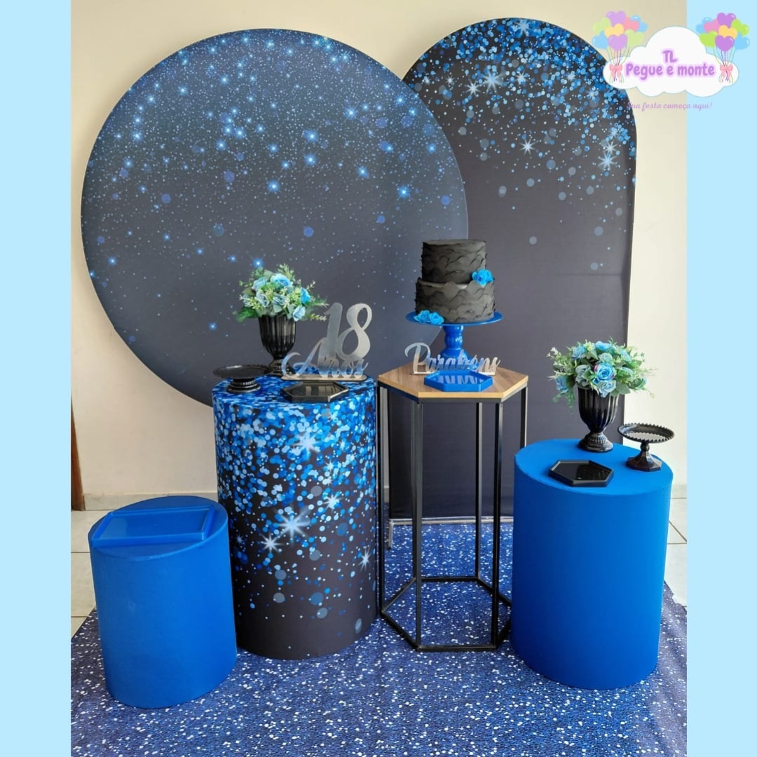 B-Kit Diamante Preto Com Glitter Azul - Tl pegue e monte 