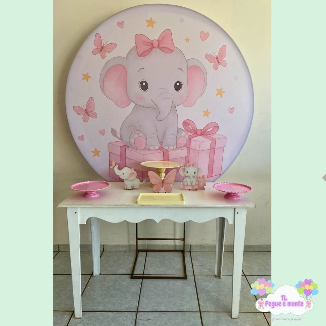 E-Kit Básico Elefantinha Rosa - Tl pegue e monte 