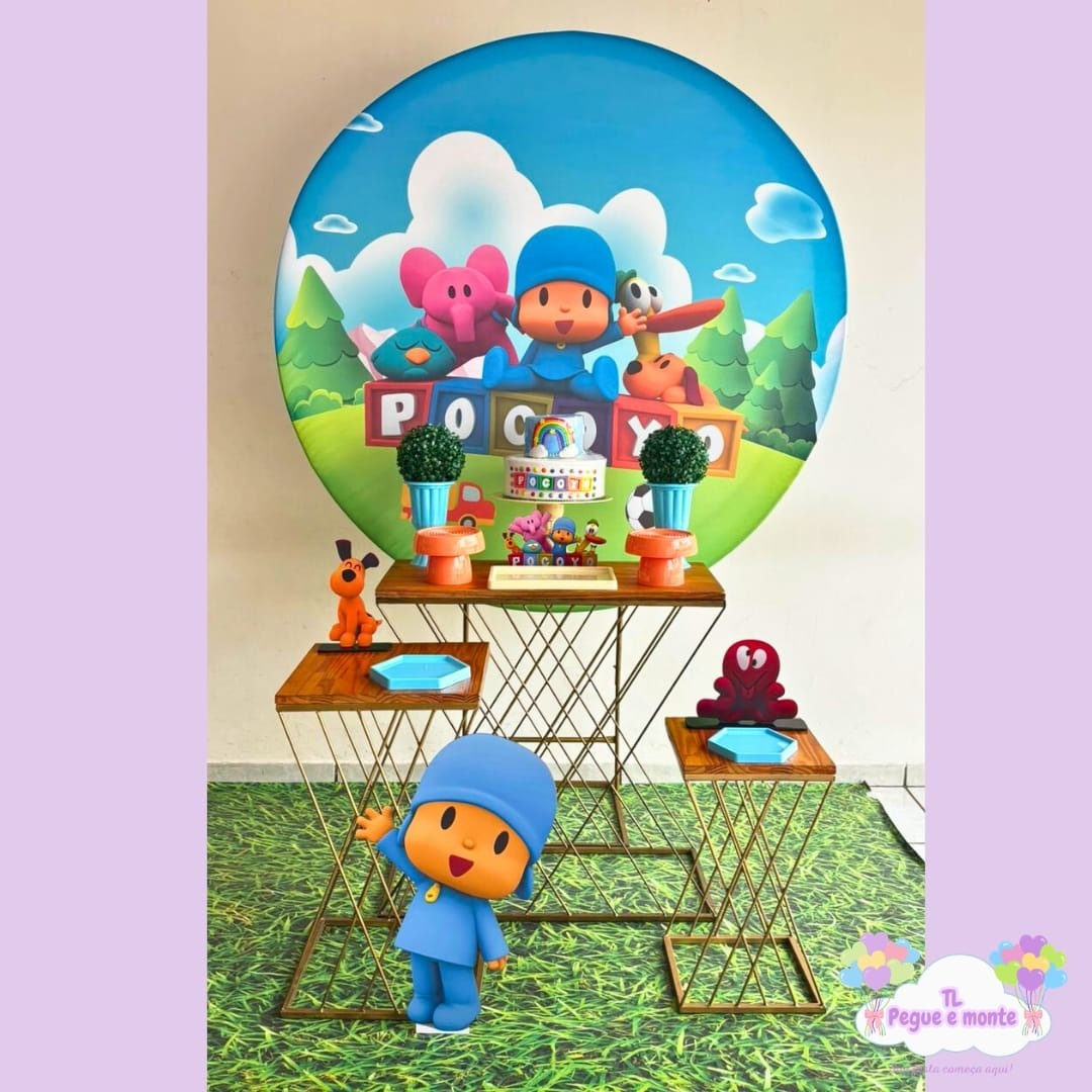 D-Kit Prata Mesa Pocoyo Azul - Tl pegue e monte 