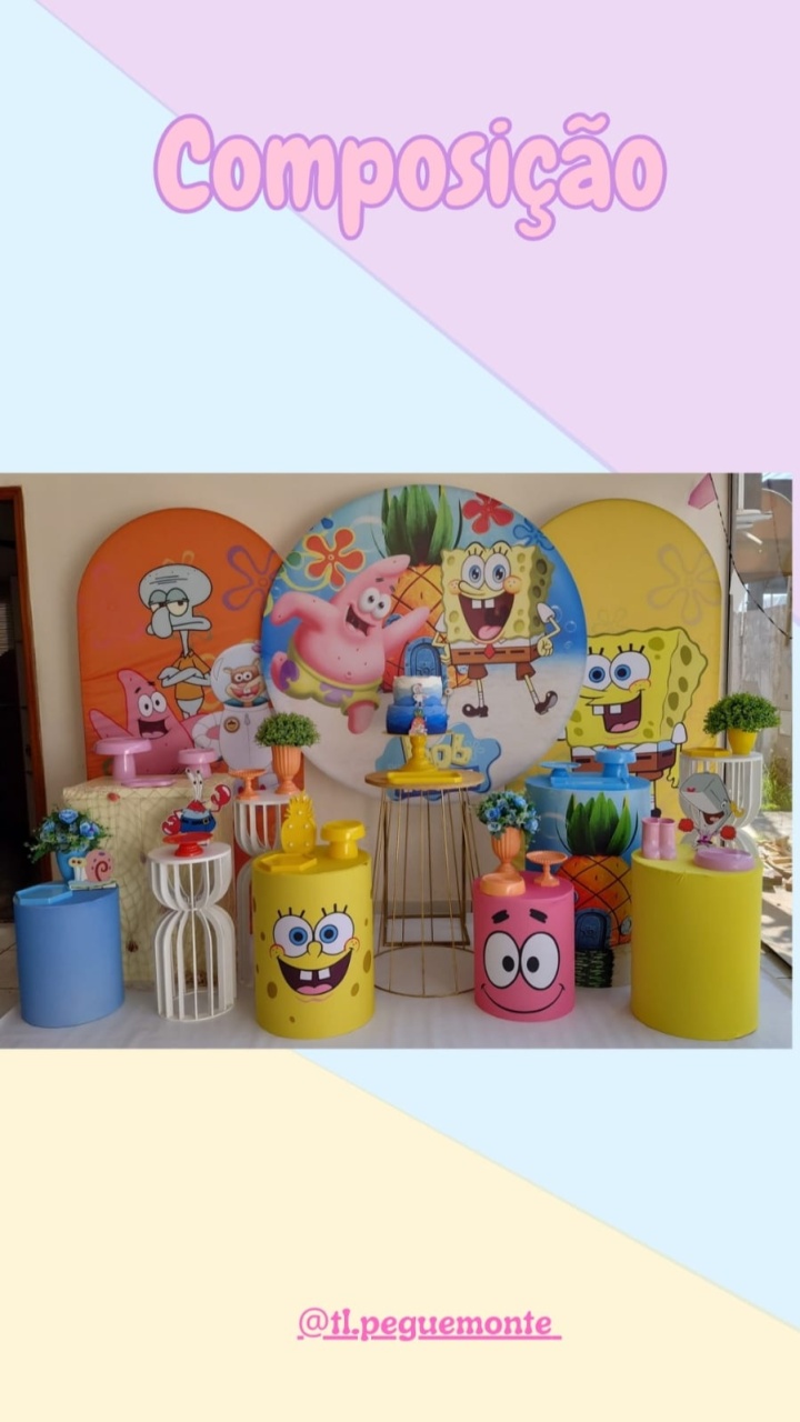 A- Composição Bob Esponja Grande - Tl pegue e monte 