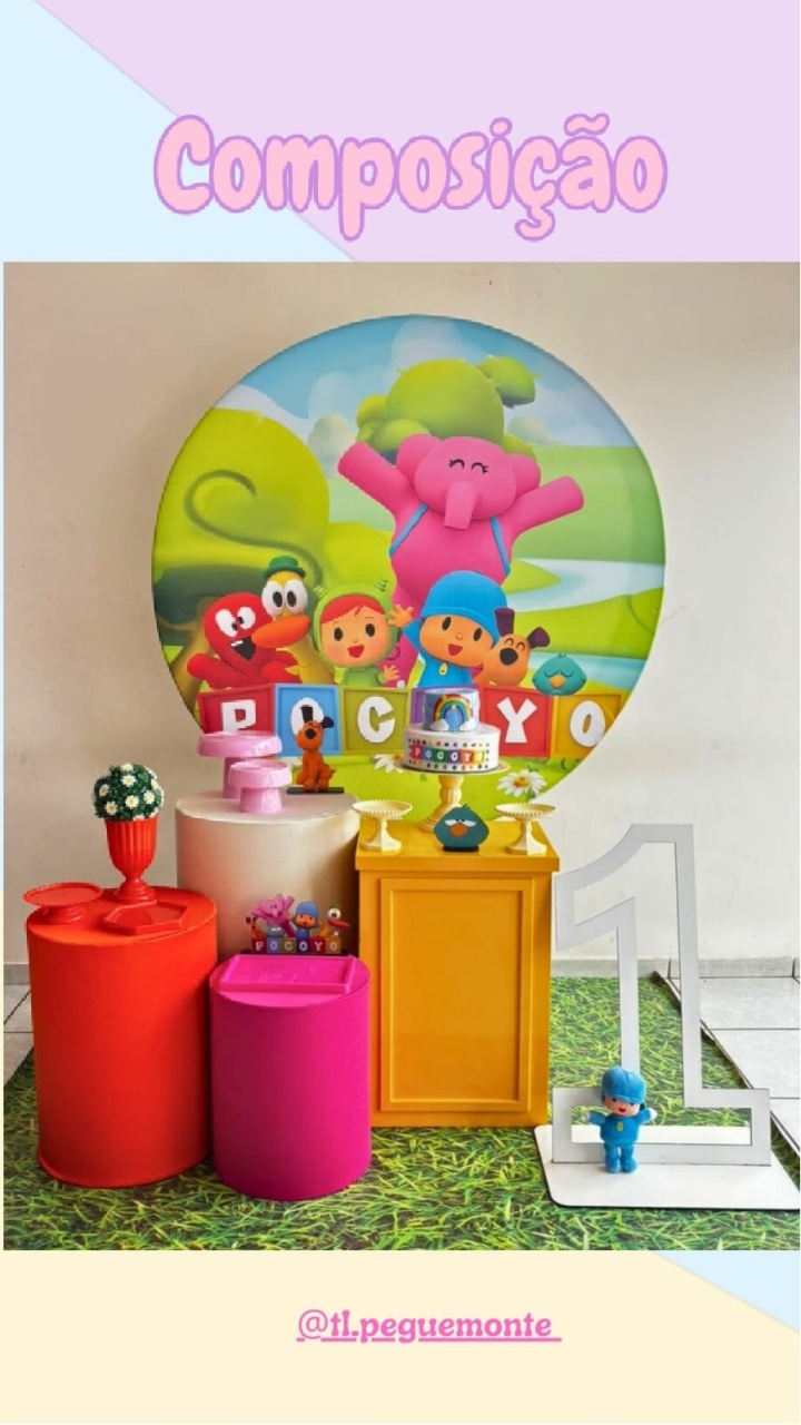A- Composição Pocoyo Rosa - Tl pegue e monte 