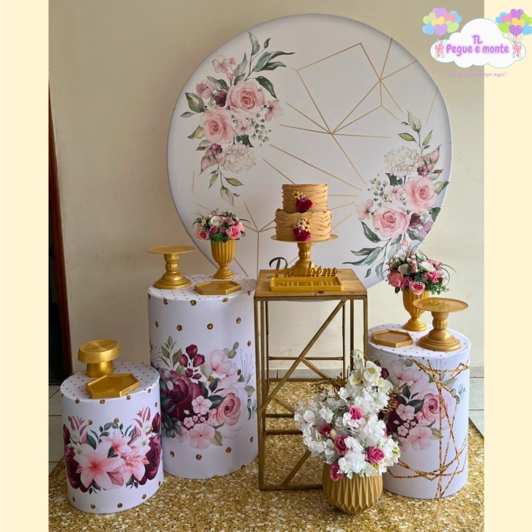 C-Kit Ouro Floral Geometrico - Tl pegue e monte 