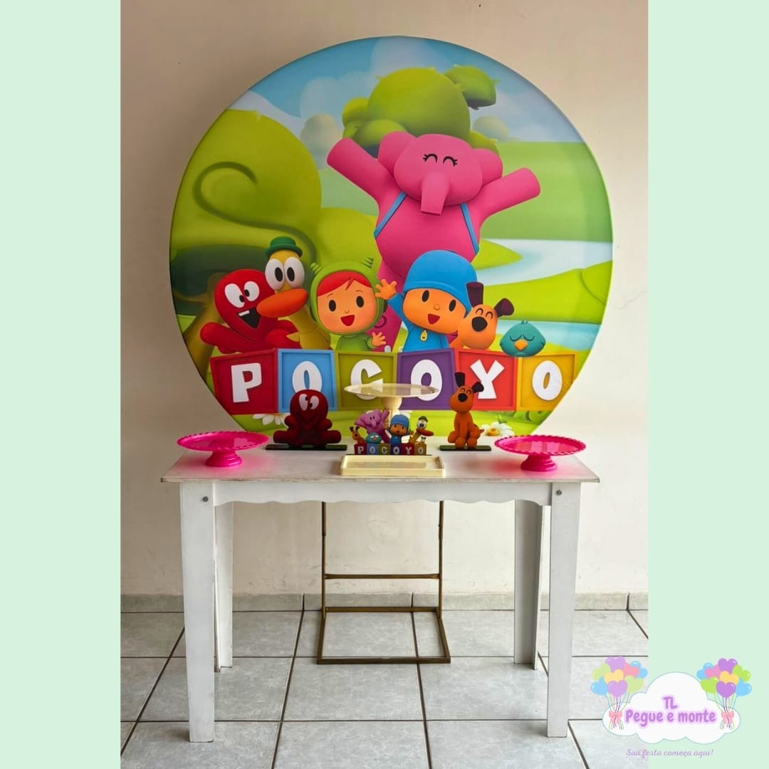 E-Kit Basico Pocoyo Rosa - Tl pegue e monte 