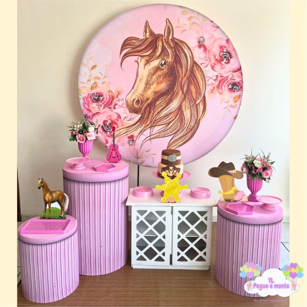C-Kit Ouro Cavalo Rosa - Tl pegue e monte 