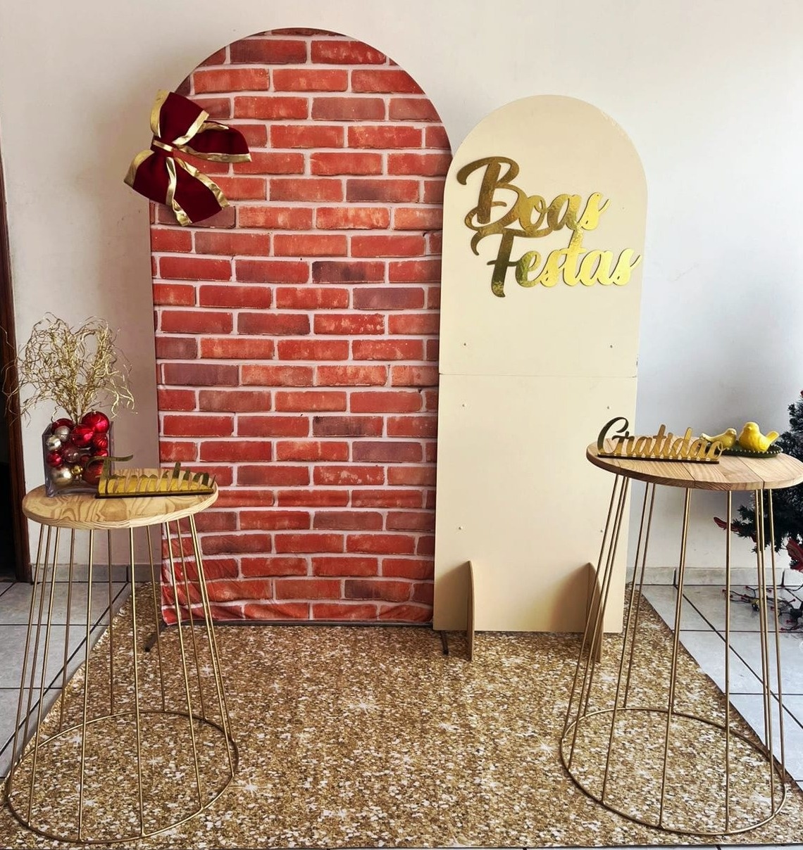A- Composição Natal Laço 2 Painéis  - Tl pegue e monte 