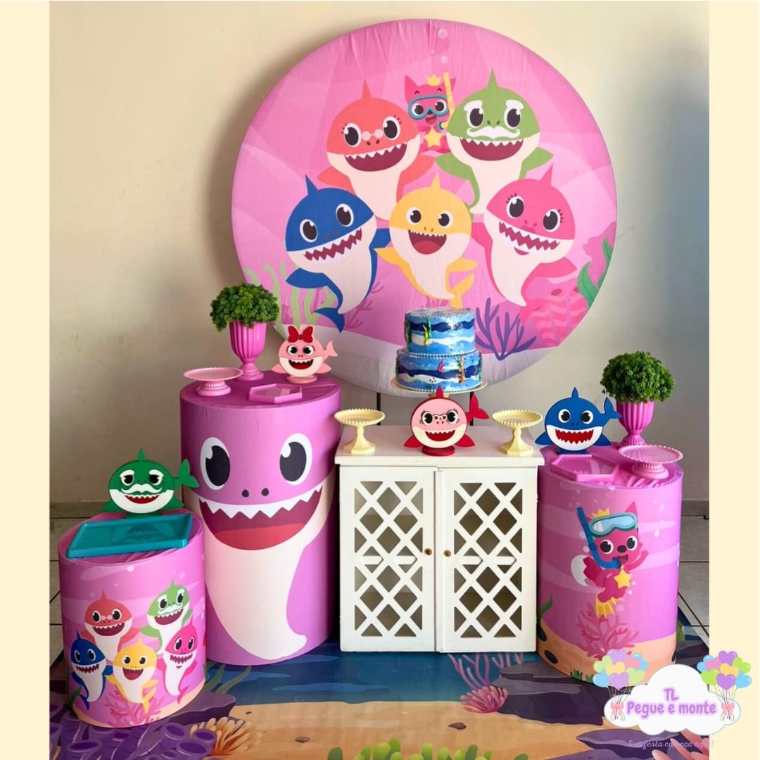 C-Kit Ouro Baby Shark Rosa - Tl pegue e monte 