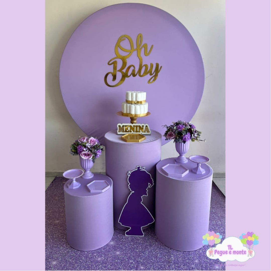D-Kit Prata Cilindro Oh Baby Lilas - Tl pegue e monte 