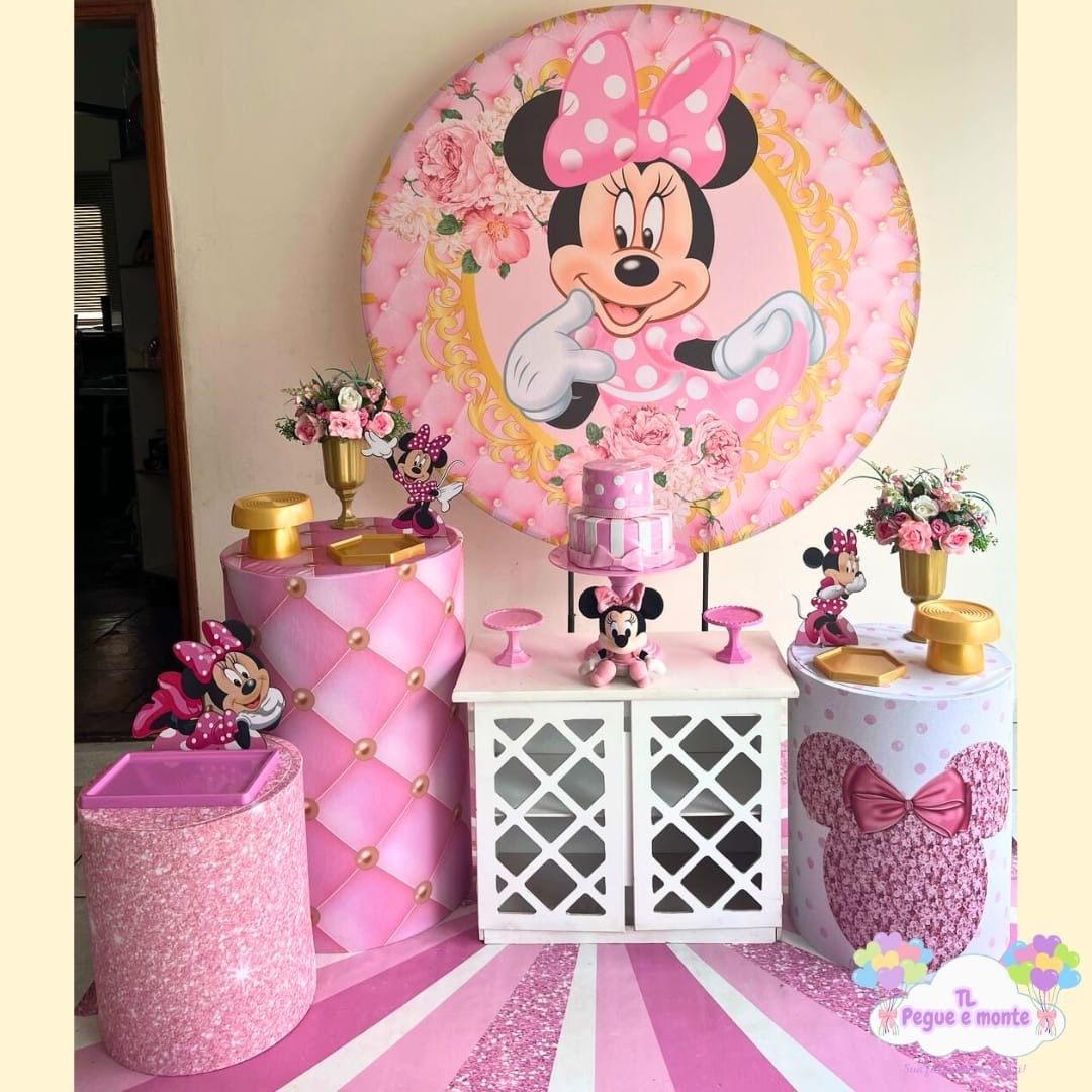 C-Kit Ouro Minnie Rosa  - Tl pegue e monte 