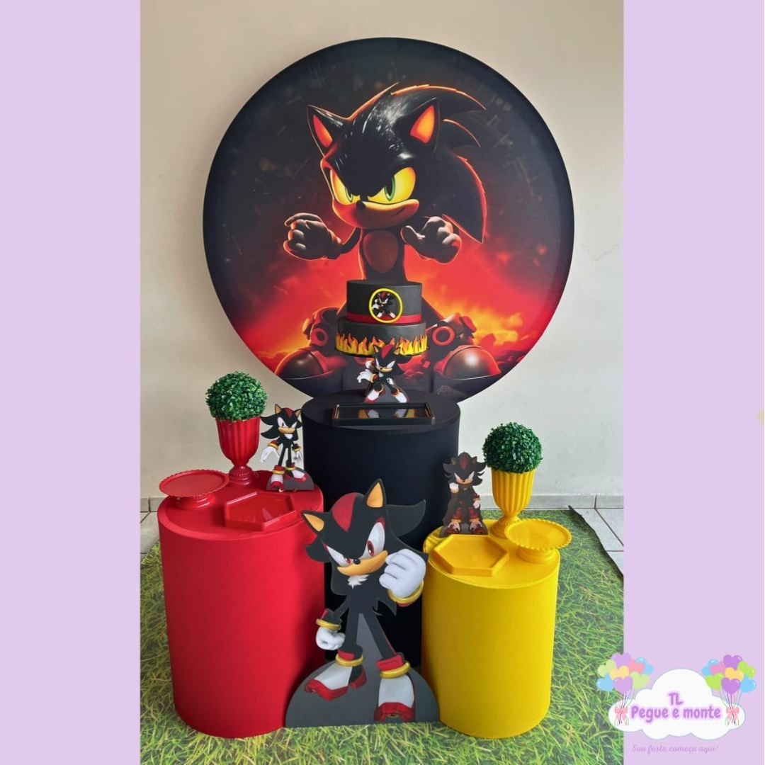 D-Kit Prata Cilindro Sonic Preto Shadow - Tl pegue e monte 