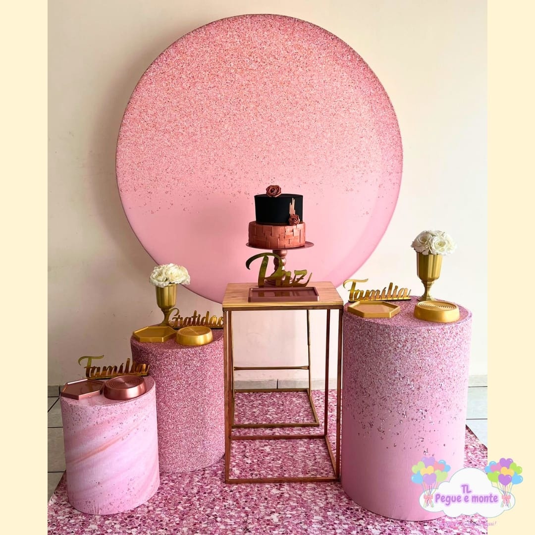 C-Kit Ouro Rosa Glitter  - Tl pegue e monte 