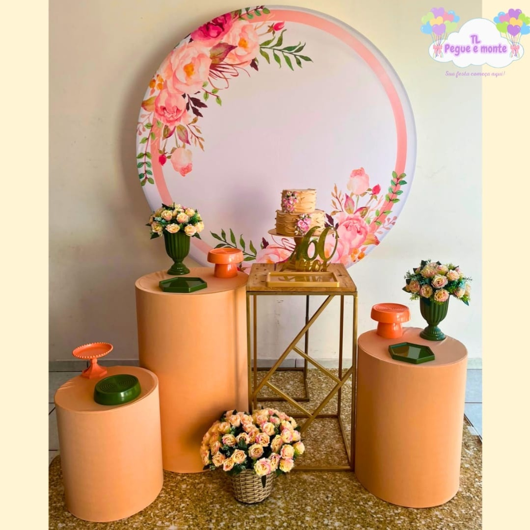 C-Kit Ouro Floral Com Rosa - Tl pegue e monte 