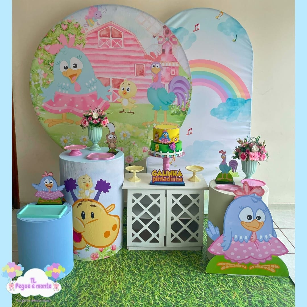 B-Kit Diamante Galinha Pintadinha Rosa - Tl pegue e monte 