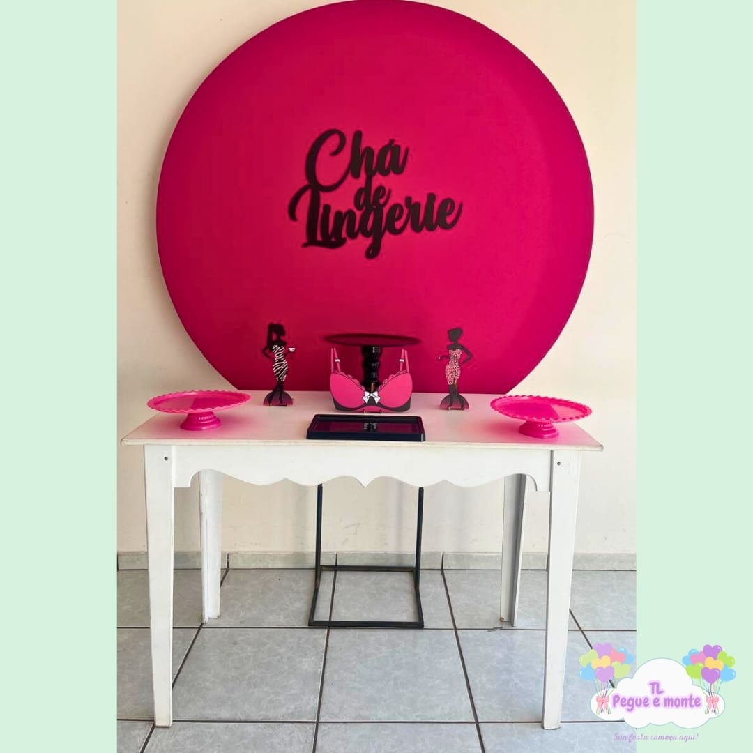 E-Kit Basico Cha de Lingerie Pink E Preto - Tl pegue e monte 