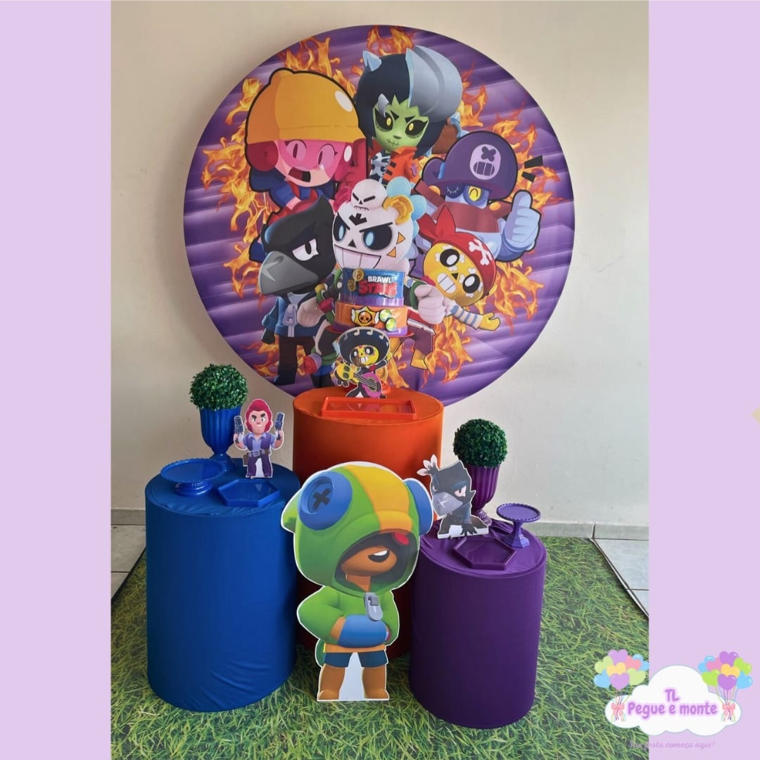 D-Kit Prata Cilindro Brawl Stars - Tl pegue e monte 