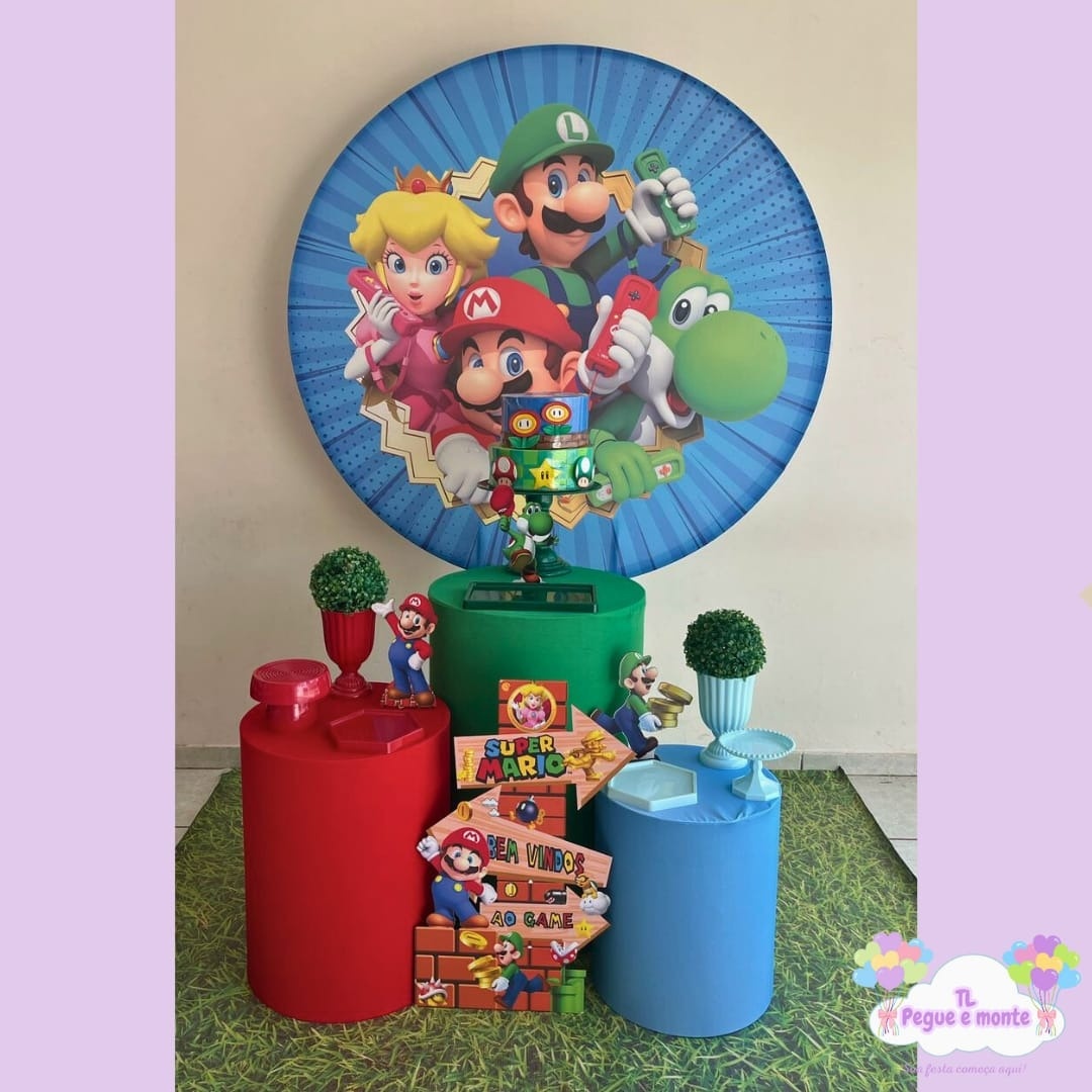 D-Kit Prata Cilindro Super Mario Azul - Tl pegue e monte 