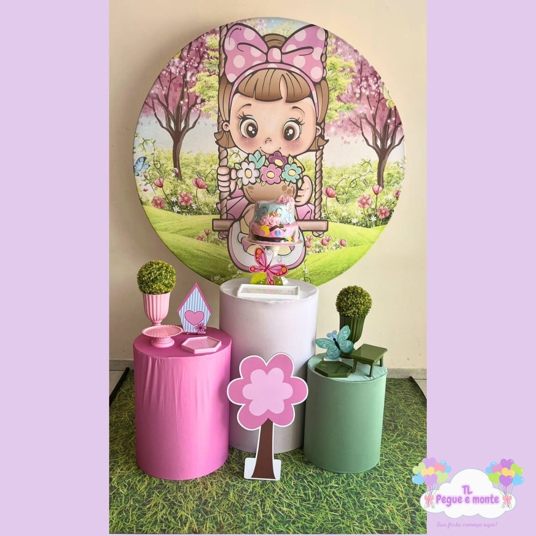 D-Kit Prata Cilindro Jardim Menina - Tl pegue e monte 