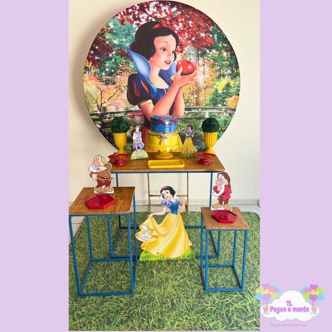 D-Kit Prata Mesa Branca de Neve Maçã - Tl pegue e monte 