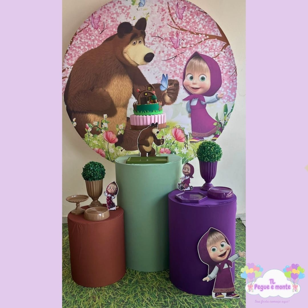 D-Kit Prata Mesa Masha E O Urso - Tl pegue e monte 