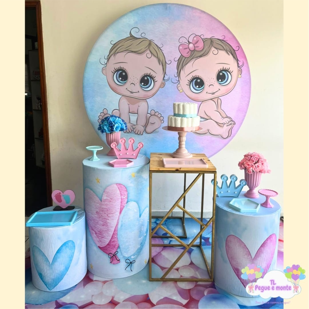 C-Kit Ouro Chá Revelação Babys - Tl pegue e monte 