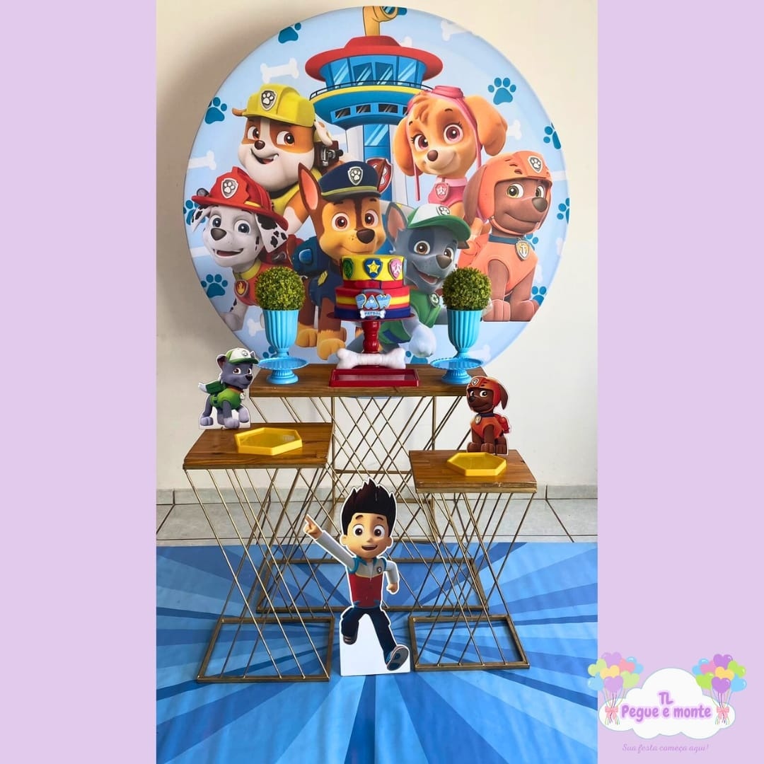 D-Kit Prata Mesa Patrulha Canina Pata  - Tl pegue e monte 