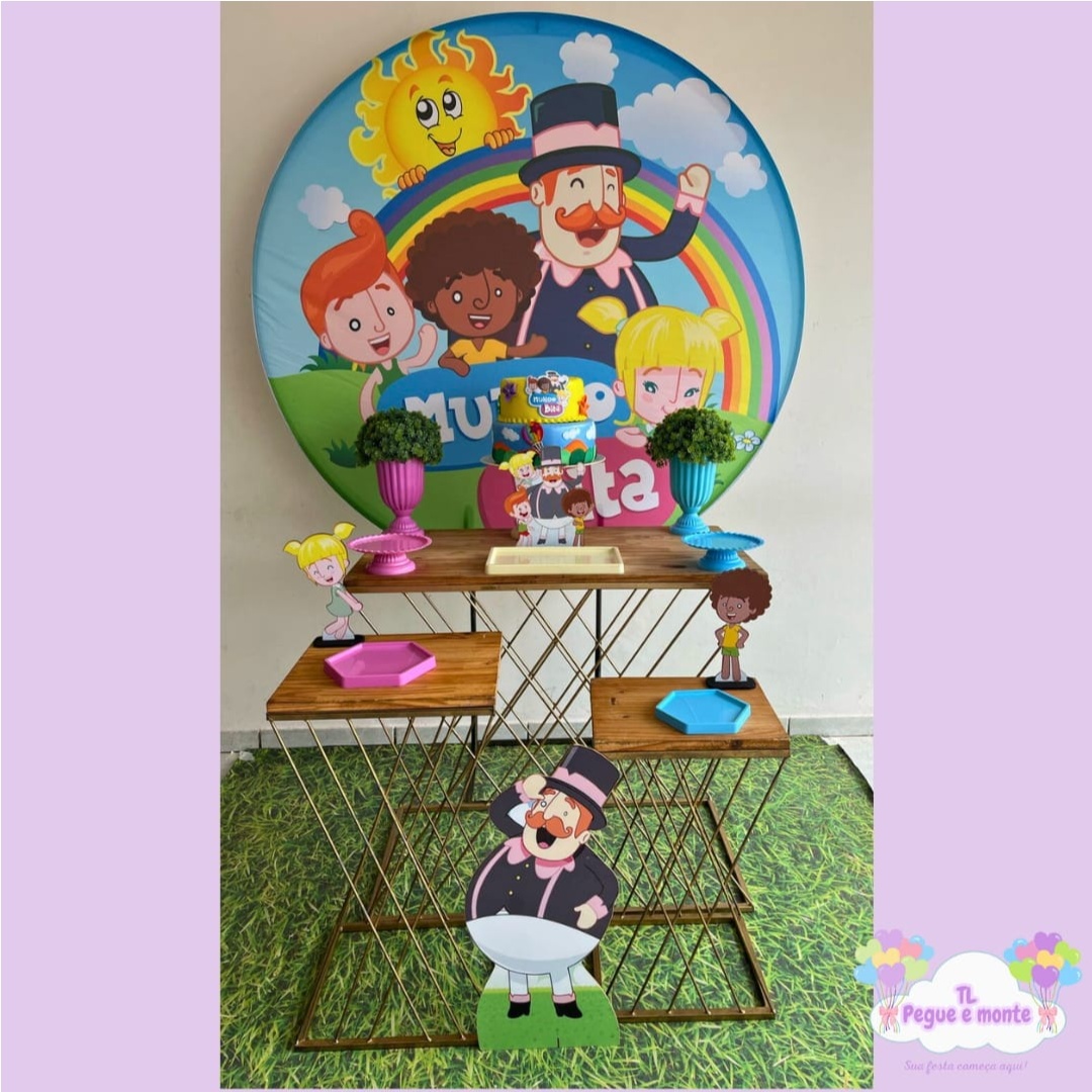 D-Kit Prata Mesa Mundo Bita Menina - Tl pegue e monte 