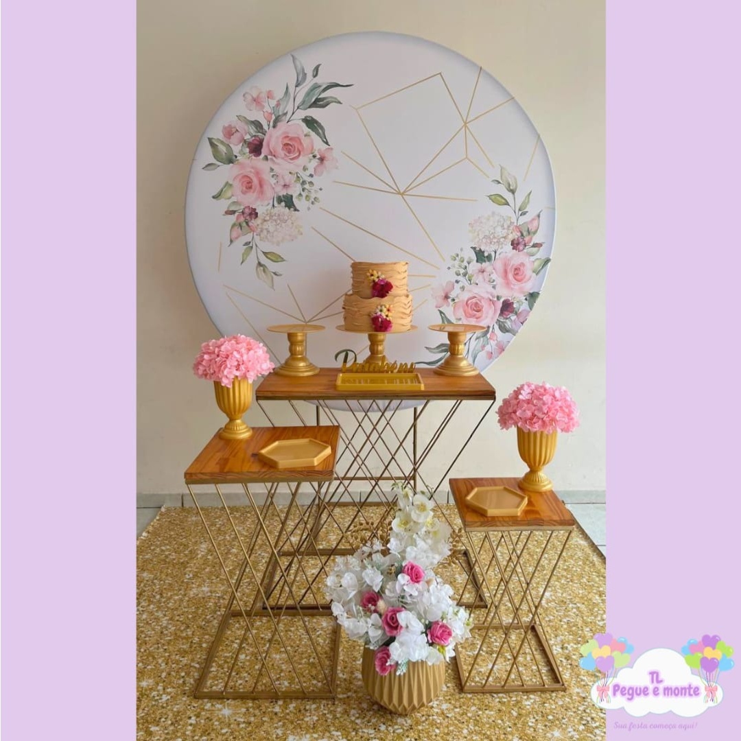 D-Kit Prata Mesa Floral Geometrico - Tl pegue e monte 