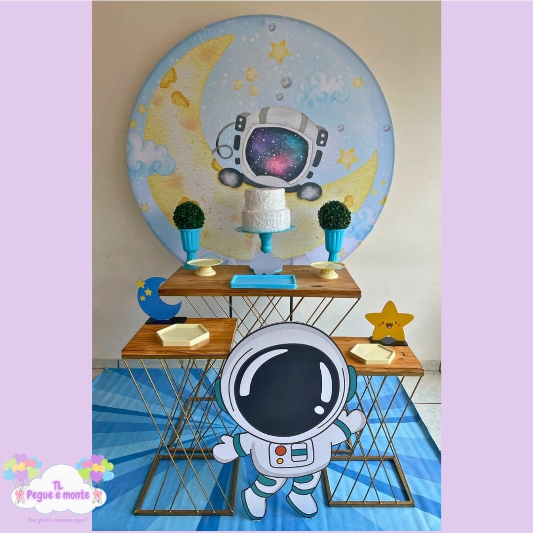 D-Kit Prata Mesa Astronauta Menino - Tl pegue e monte 