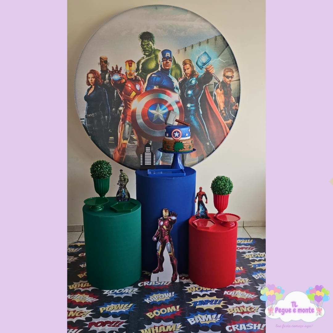 D-Kit Prata Cilindro Vingadores - Tl pegue e monte 