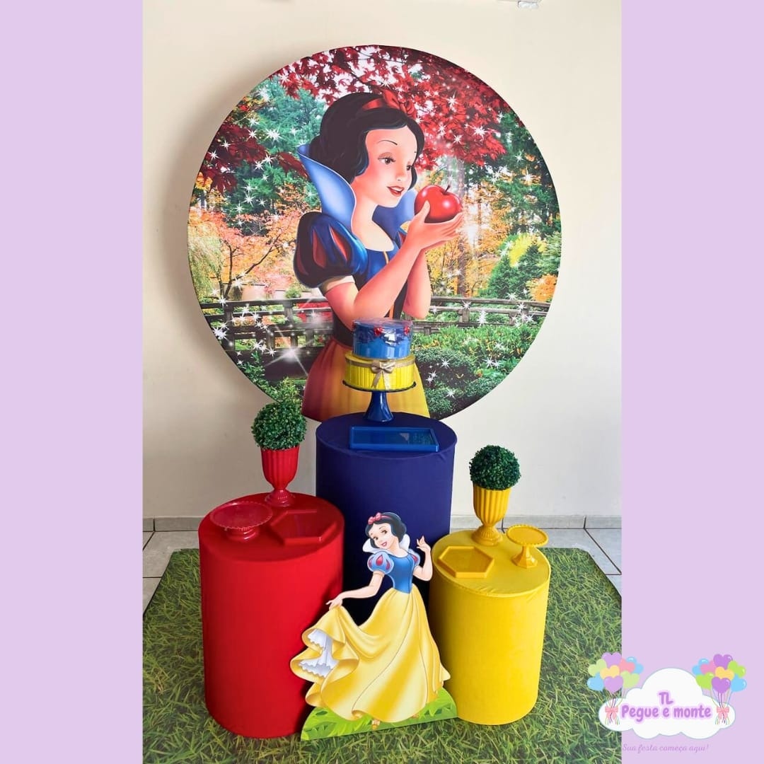 D-Kit Prata Cilindro Branca de Neve Maçã - Tl pegue e monte 