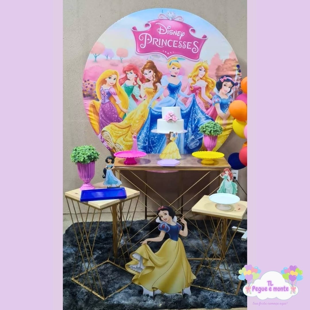 D-Kit Prata Mesa Princesas Disney - Tl pegue e monte 