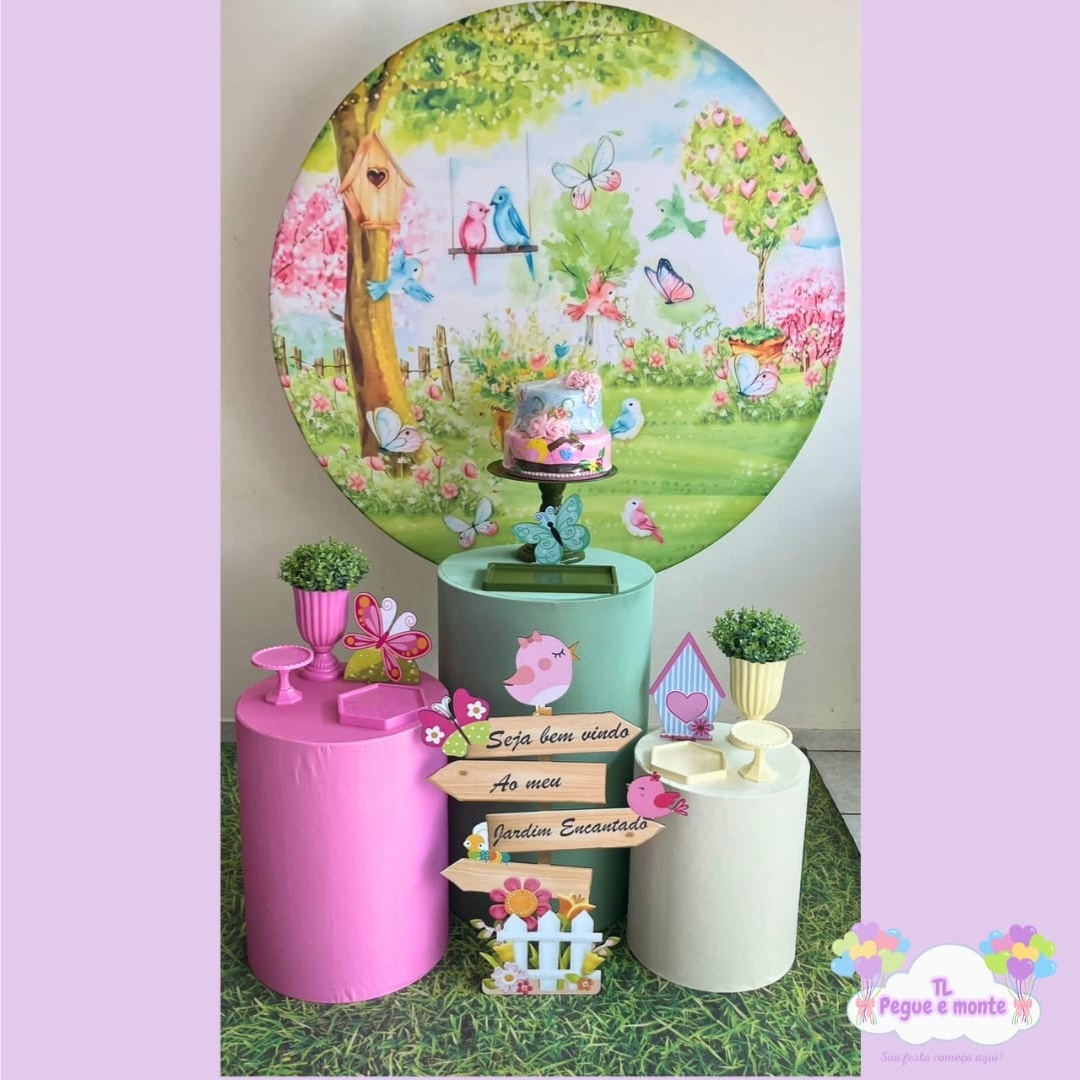 D-Kit Prata Cilindro Jardim Encantado - Tl pegue e monte 