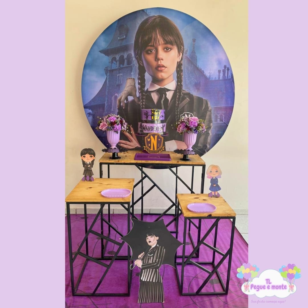 D-Kit Prata Mesa Wandinha Castelo - Tl pegue e monte 